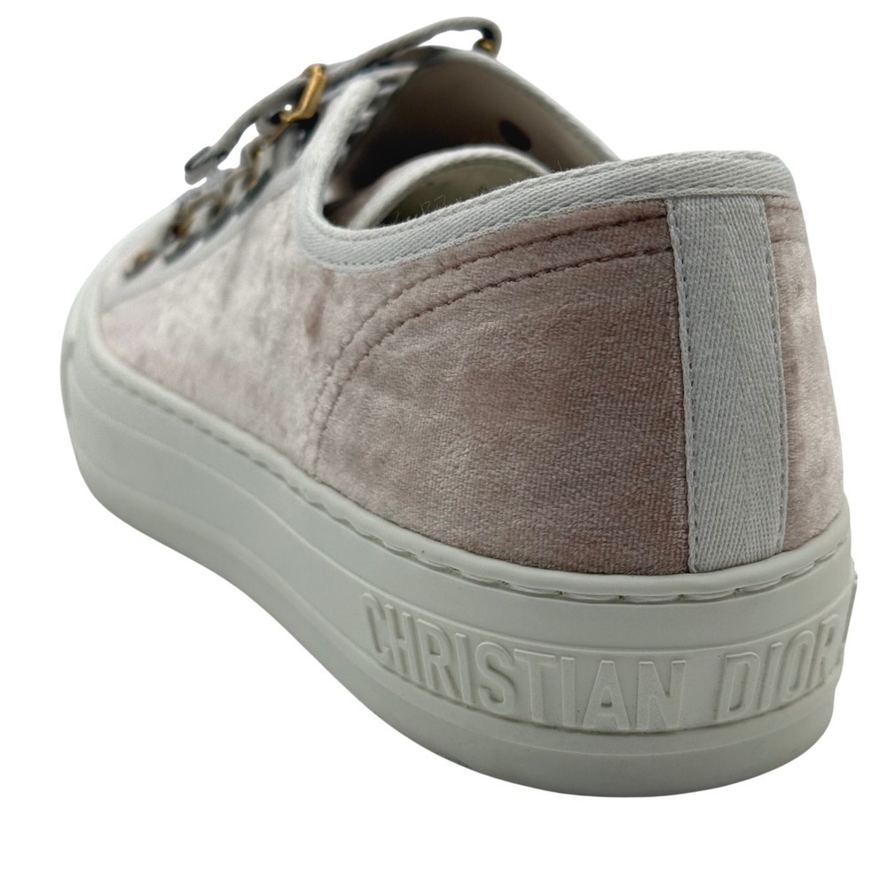 Christian Dior Walk'n'Dior Women's Size 7.5 EU 38.5 Pink Velvet Low Sneakers NEW - Picture 6 of 14